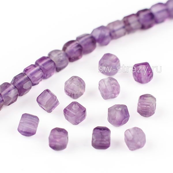 Бусина-куб из аметиста 2,5 мм*