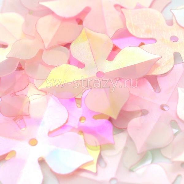 Микс пайеток-цветочков светло-розовый (1 гр)