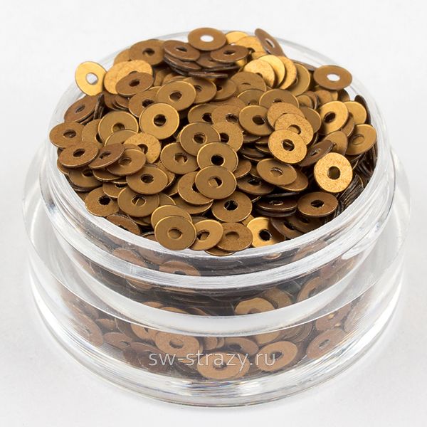 Пайетки 3 mm плоские (836W) Bronzo ST 3 гр