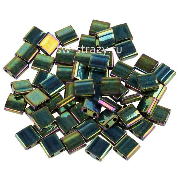 Бисер TILA 5х5х1,9 mm (TL468) Metallic Green Iris