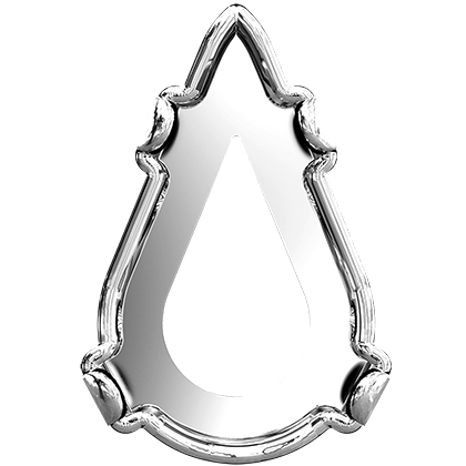 4328/S 13x7,8 mm 3PH20H Rhodium Plating