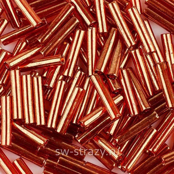 Бисер стеклярус 9 mm #0329 Темно-рыжий