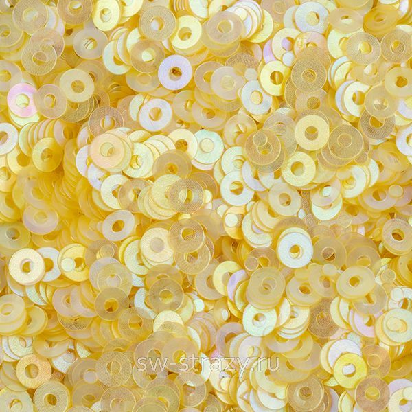 Пайетки плоские 2 мм matte gold yellow (3гр)