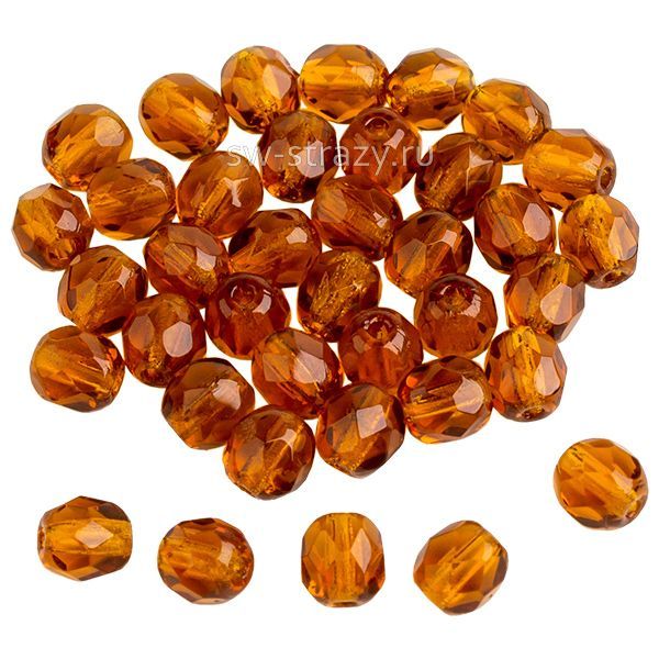 Бусины граненые Firepolished 4 мм топаз 205