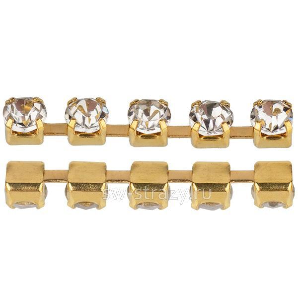 Стразовая цепь YHB 2 мм (PP14)  Crystal\gold