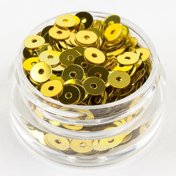 Пайетки 4 mm плоские (2215) Oro Giallo MI 3 гр