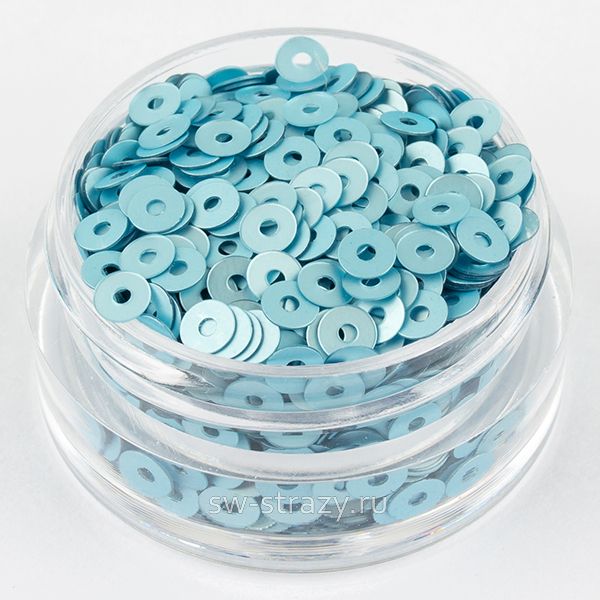 Пайетки 3 mm плоские (606W) Azzurro ST 3 гр