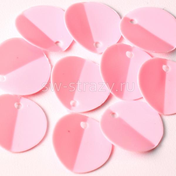 Пайетки круглые со cгибом 10 мм розовые (10 шт)