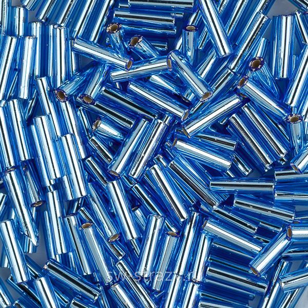 Стеклярус 6x1,7 mm 019 Silver Lined Sapphire