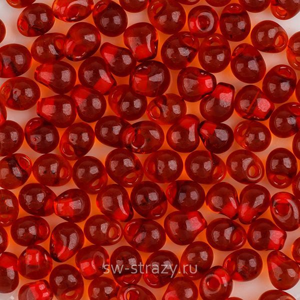 Drops 3,4 mm F34 Red Lined Dark Topaz