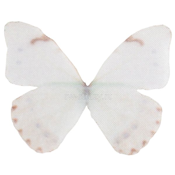Бабочка из органзы 3х2,2 см бело-голубая*