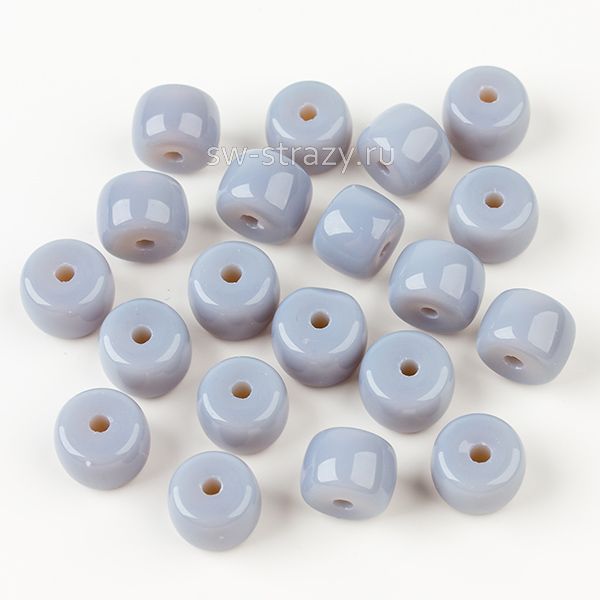 Бусины стеклянные 8,5х6 мм сизый*