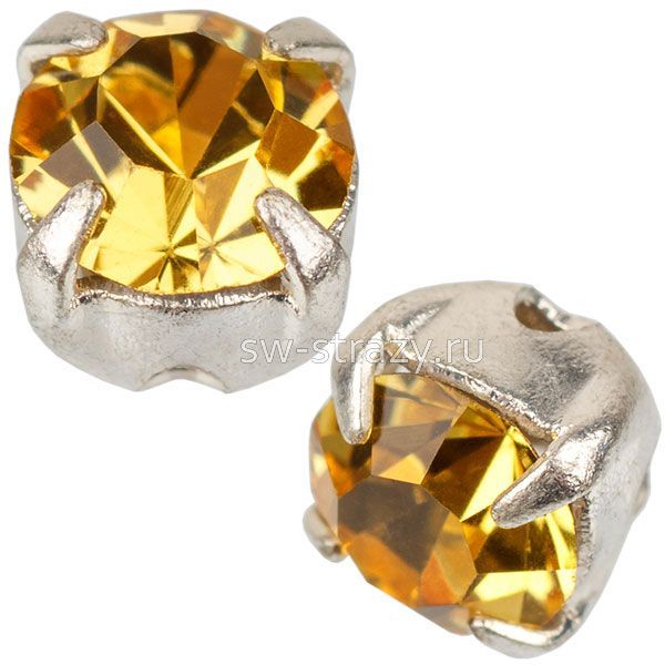 Шатоны в оправе ss 16 Light Topaz/Silver