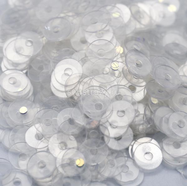 Пайетки плоские 4 мм прозрачные (3гр)