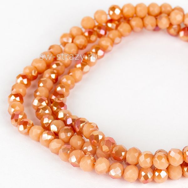 Бусины граненые Rondelle 3 мм кремовый с АВ (136)), 1 нить