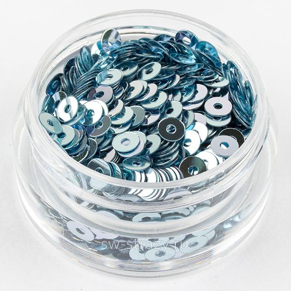 Пайетки 3 mm плоские (6015) Azzurro MI 3 гр