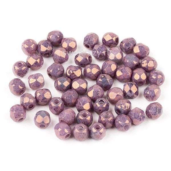 Бусины граненые Firepolished 3 мм Luster Opaque Lilac (03000-14415)