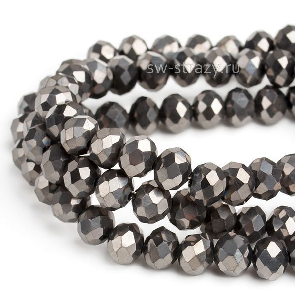 Бусины граненые Rondelle 6 мм темно-кофейный (99), 1 нить