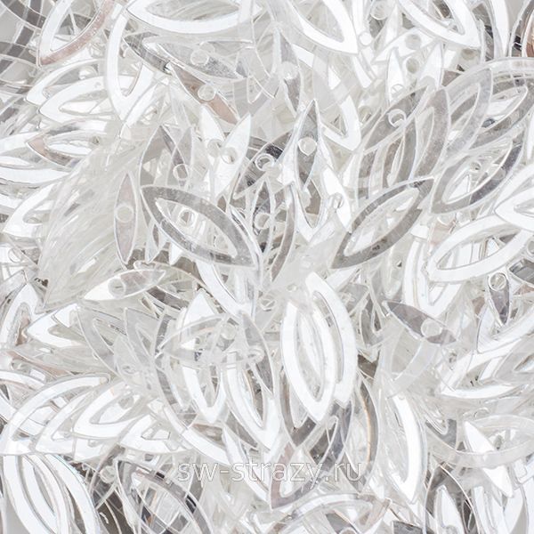 Пайетки-лодочки 3х9 мм прозрачные (3 гр)*