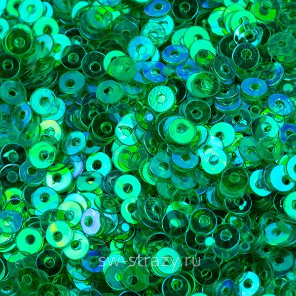 Пайетки плоские 2 мм ab trans dark green (3гр)