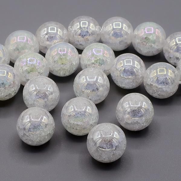 Бусина из кварца d=12 мм прозрачная с радужным эффектом*