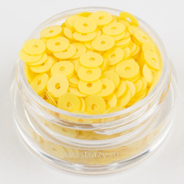 Пайетки 4 mm плоские (2134) Giallo Limone OP 3 гр