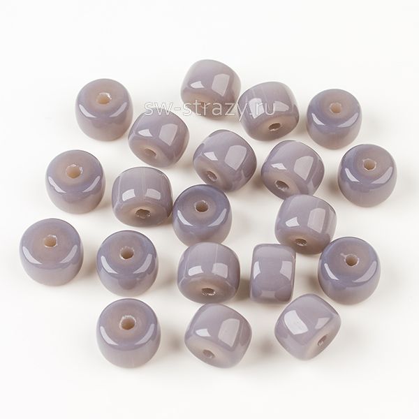 Бусины стеклянные 8,5х6 мм серо-голубой*