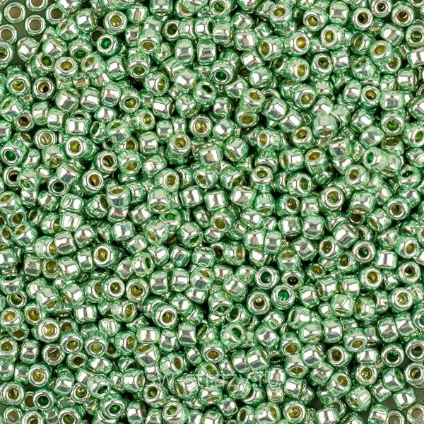 Бисер круглый 15/0 #0570PF Permanent finish Гальванизированный зеленая мята