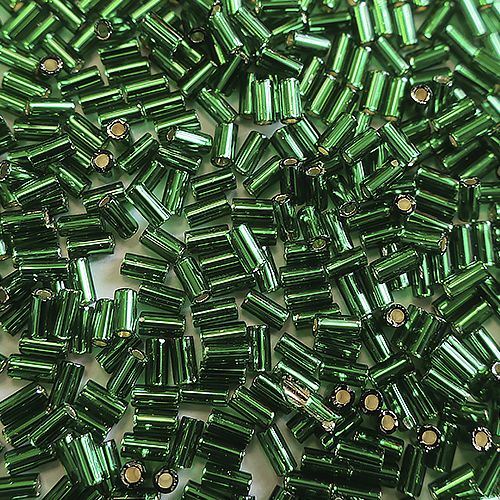 Бисер стеклярус 3 mm #0036 ярко-зеленый