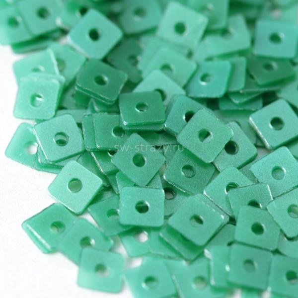 Пайетки-квадраты 3 мм бирюза (1 гр)