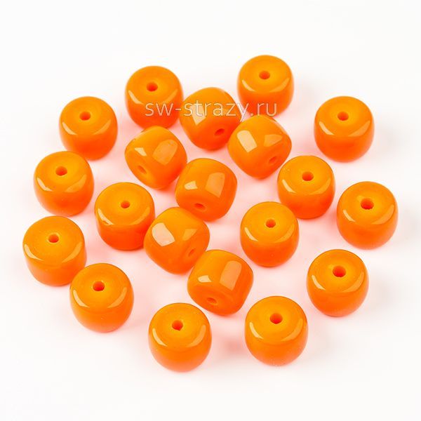 Бусины стеклянные 6,5х4 мм оранжевый*
