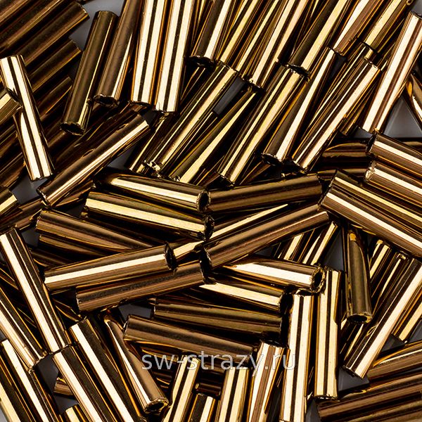 Бисер стеклярус 9 mm #0221 Бронзовый/Металлик