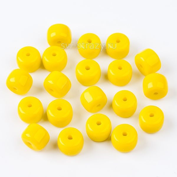 Бусины стеклянные 8,5х6 мм насыщенный желтый*