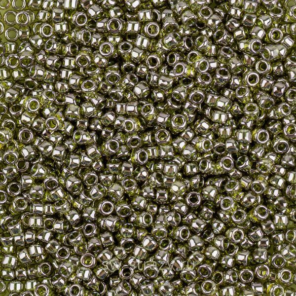 Бисер круглый 15/0 #0457 Золотой глянец зеленый чай