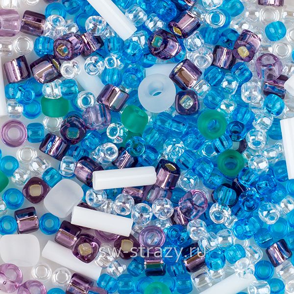 Toho MIX # 3229 бело-зелено-голубо-фиолетовый