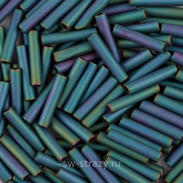 Бисер стеклярус 9 mm #0706 матовый радужный ирис