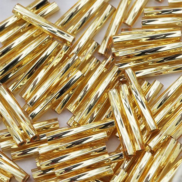 Twisted Bugle 2х12 mm 0003 Silver Lined Gold