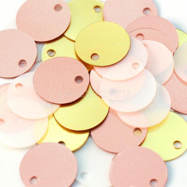 Микс пайеток 10 мм молочный шоколад (1 гр)