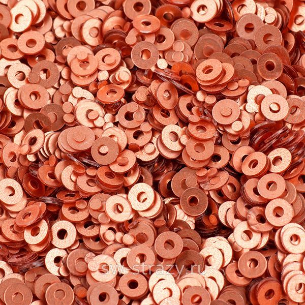 Пайетки плоские 2 мм kc bronze (3гр)