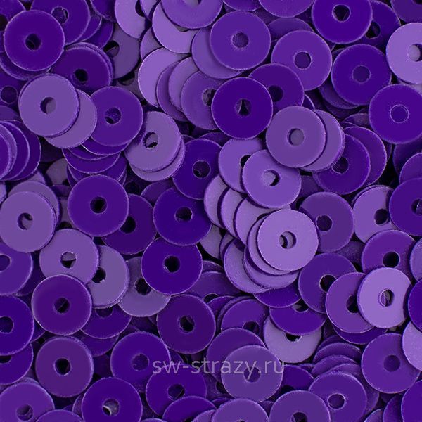 Пайетки плоские 4 мм фиолетовые (3гр)