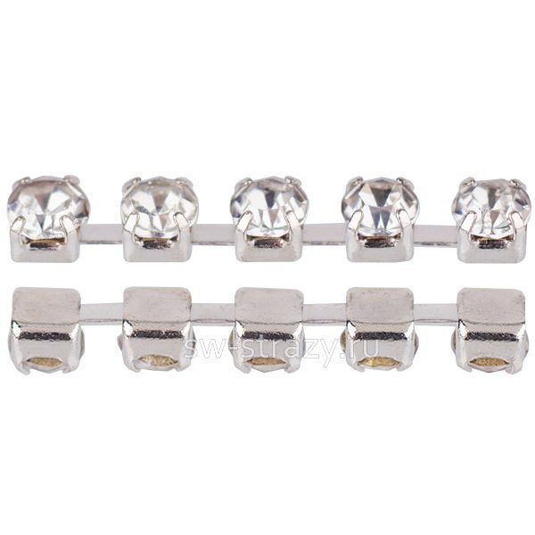 Стразовая цепь YHB 2 мм (PP14)  Crystal\silver
