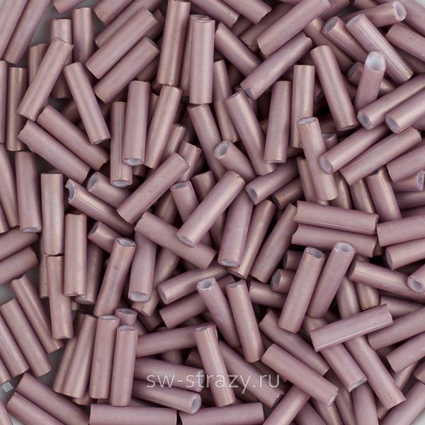 Стеклярус 6x1,7 mm 2034 Matted Antique Rose Gold Luster