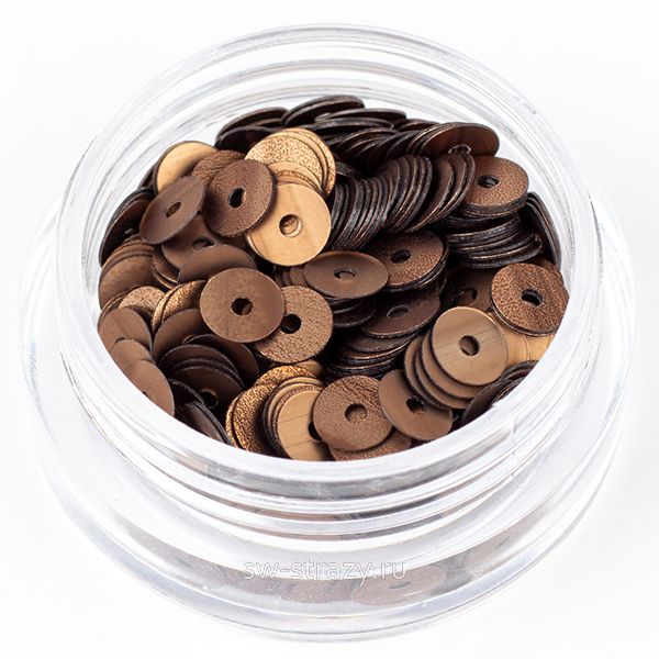Пайетки 4 mm плоские (8160) Marrone Rig. P08 3 гр